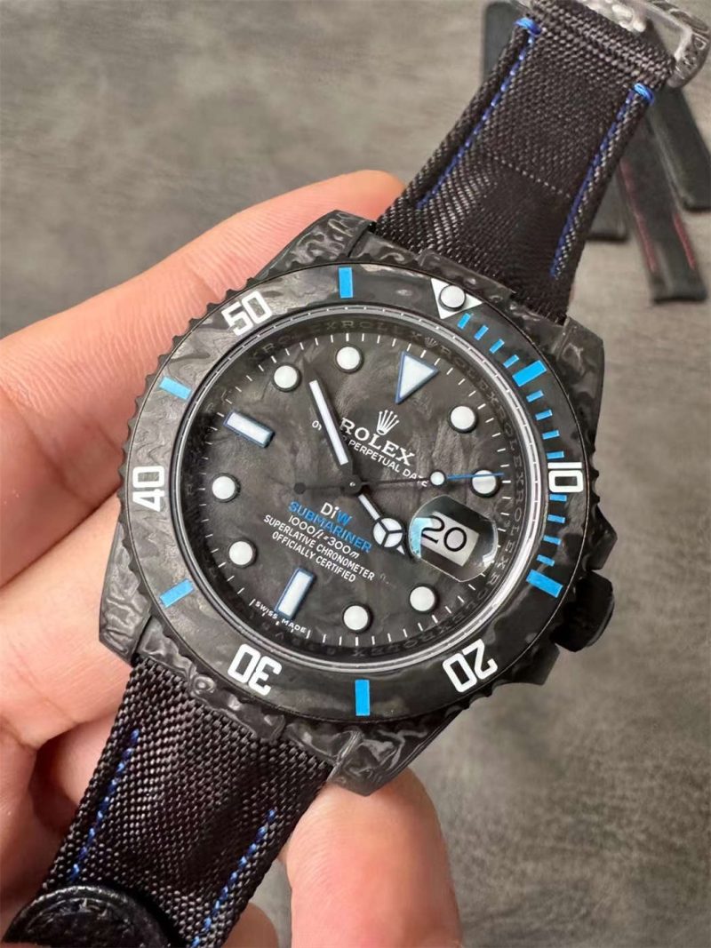DiW Carbon Blue Submariner 126610LN – VSF 40mm Forged Carbon (VS3135) - Image 7