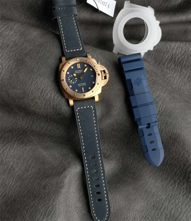 VSF Panerai PAM01074 Bronze Submersible 42mm Blue Dial Replica Watch - Image 7