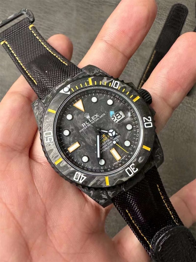 DiW Carbon Yellow Submariner VS3135 - VSF 40mm Forged Carbon - Image 8