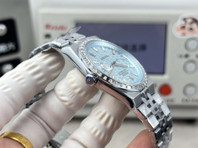 3B Factory Rolex Land-Dweller 127386TBR-0001 Replica – Platinum Look, Diamond Bezel, 163g Full Weight - Image 8