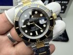 Clean Factory Rolex Submariner 116613LN Two-Tone Black Dial Replica - Image 9