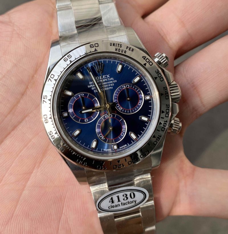 Rolex Daytona 116509 White Gold Blue Dial 1:1 Replica – Clean Factory - Image 13