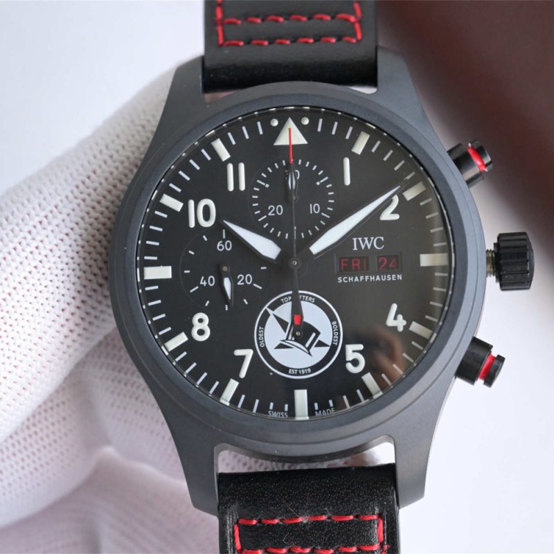 IWC Pilot’s Watch Chronograph Top Gun IW389108 1:1 Black Ceramic Replica by ZF