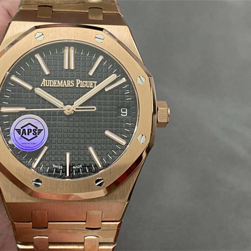 Audemars Piguet Royal Oak 15510OR 41mm Rose Gold Black Dial 1:1 Replica by APS Factory