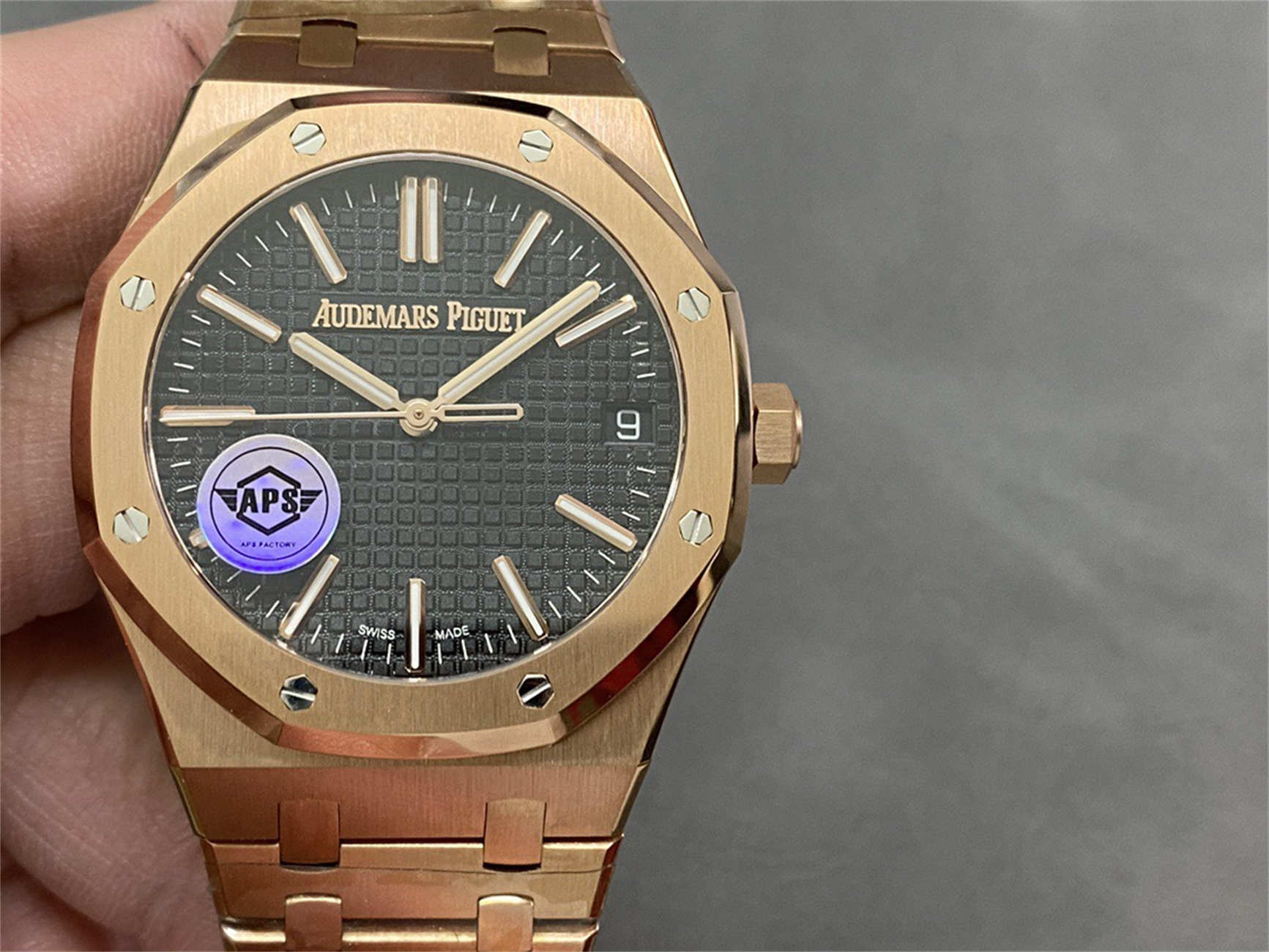 wc_upload_0001-145-1.jpg Audemars Piguet Royal Oak 15510OR 41mm Rose Gold Black Dial 1:1 Replica by APS Factory - Image 1