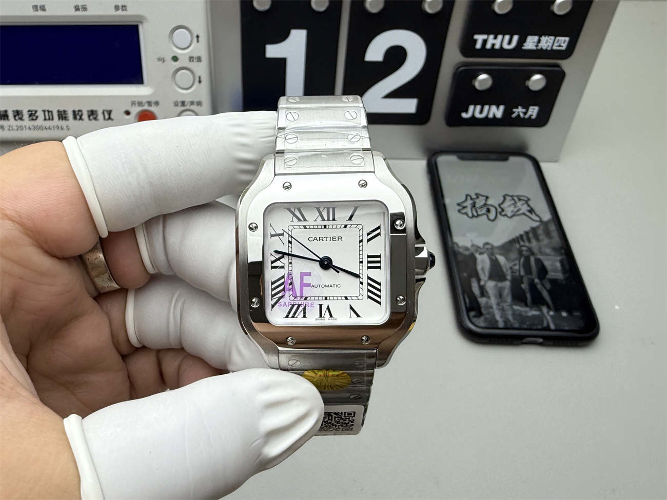 wc_upload_0001-221-1.jpg Cartier Santos de Cartier Medium WSSA0029 35mm AF Factory 1:1 Replica Watch - Image 1