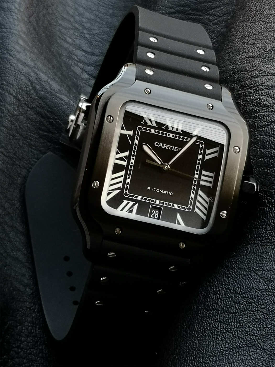 wc_upload_0001-222-1.jpg Cartier Santos de Cartier ADLC WSSA0039 Black 1:1 Replica Watch - Image 1