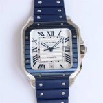 Cartier Santos de Cartier WSSA0047 Blue Rubber Strap 1:1 Replica Watch