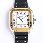 Cartier Santos de Cartier W2SA0009 Two Tone Rubber Strap 1:1 Replica by GF Factory