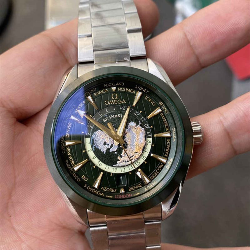 Omega Seamaster Aqua Terra 150M Worldtimer 220.30.43.22.10.001 Green Dial 1:1 Replica Watch