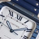 Cartier Santos de Cartier WSSA0047 Blue Rubber Strap 1:1 Replica Watch - Image 2