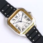 Cartier Santos de Cartier W2SA0009 Two Tone Rubber Strap 1:1 Replica by GF Factory - Image 2