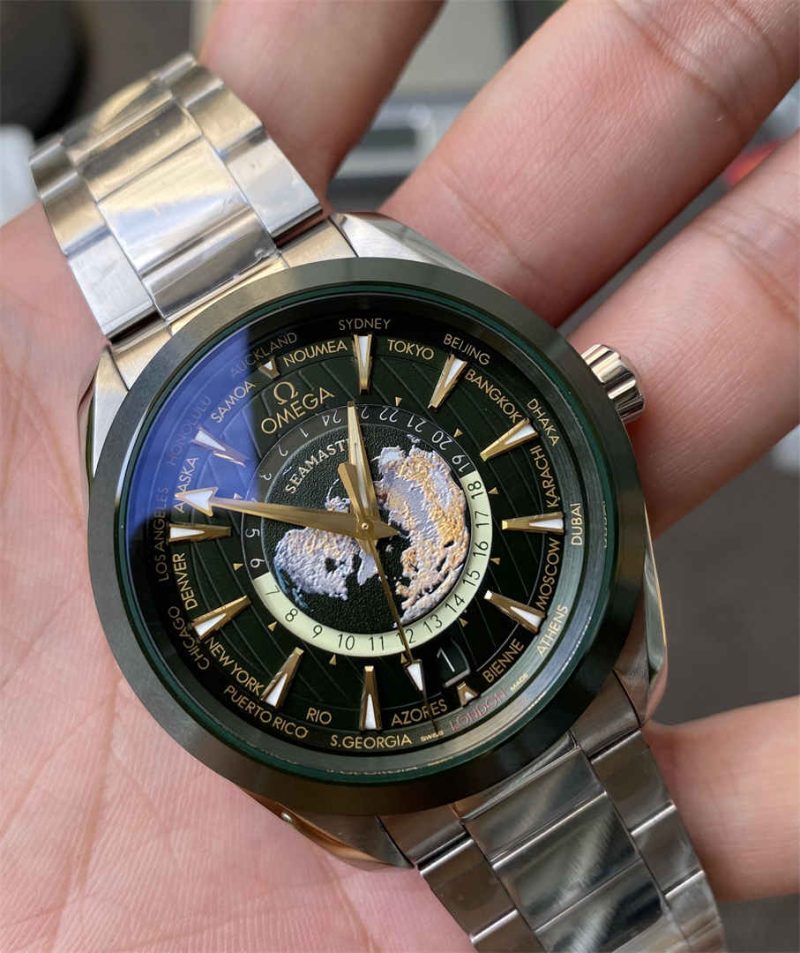 Omega Seamaster Aqua Terra 150M Worldtimer 220.30.43.22.10.001 Green Dial 1:1 Replica Watch - Image 2
