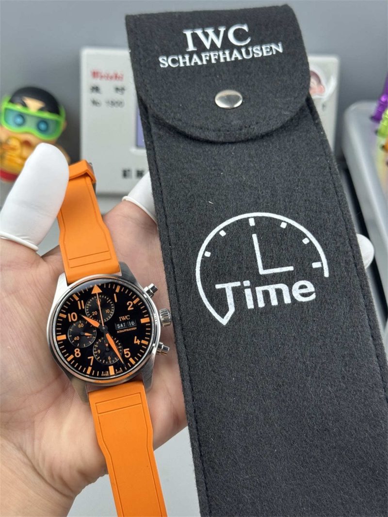 IWC Pilot Chronograph 41 IW388108 Replica – AMG Orange Dial 1:1 Homage - Image 2