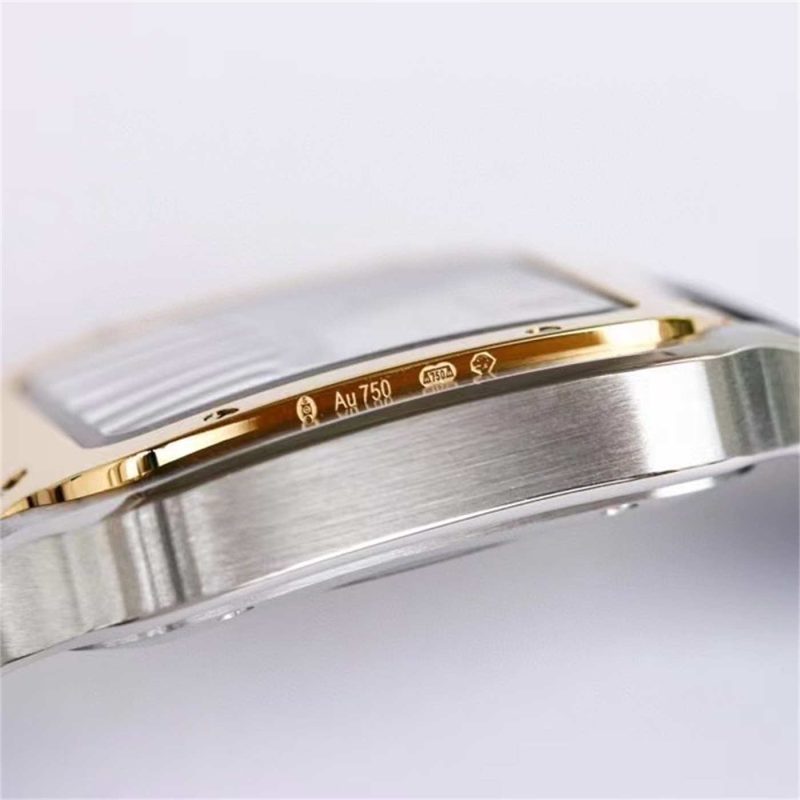 Cartier Santos de Cartier W2SA0009 Two Tone Rubber Strap 1:1 Replica by GF Factory - Image 3
