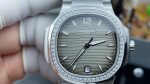 Patek Philippe Nautilus 7118/1200A-011 Grey Dial Diamond Bezel 1:1 Ladies Replica Watch - Image 3