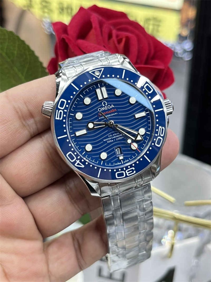 Omega Seamaster 300 Replica – 1:1 Homage Blue Dial Diver Watch - Image 3