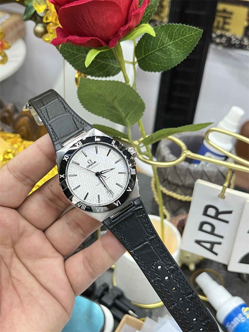Omega Constellation 41mm 8900 White Dial Ceramic Bezel Replica Watch - Image 3