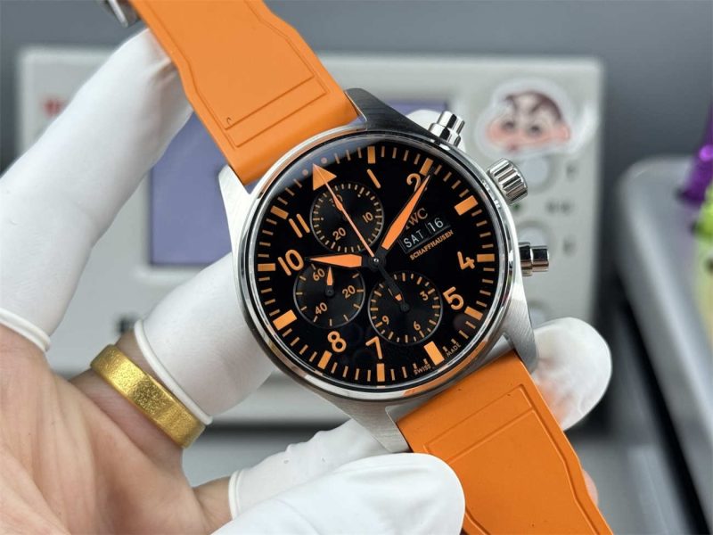 IWC Pilot Chronograph 41 IW388108 Replica – AMG Orange Dial 1:1 Homage - Image 3