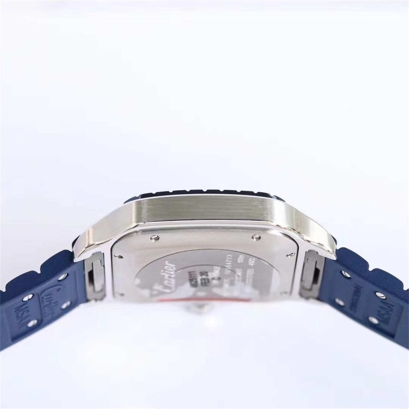 Cartier Santos de Cartier WSSA0047 Blue Rubber Strap 1:1 Replica Watch - Image 4