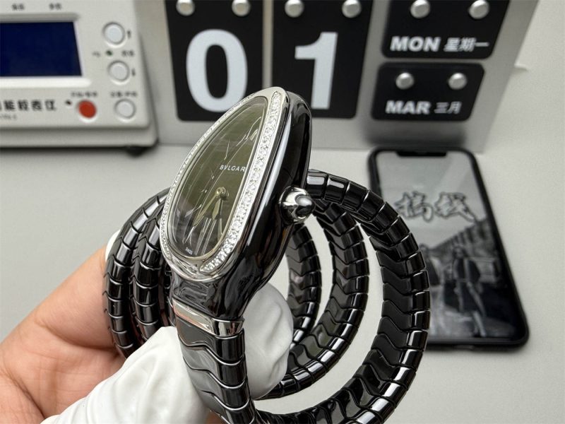Serpenti 102803 Black Ceramic Diamond-Style Watch | 1:1 Replica Homage - Image 4