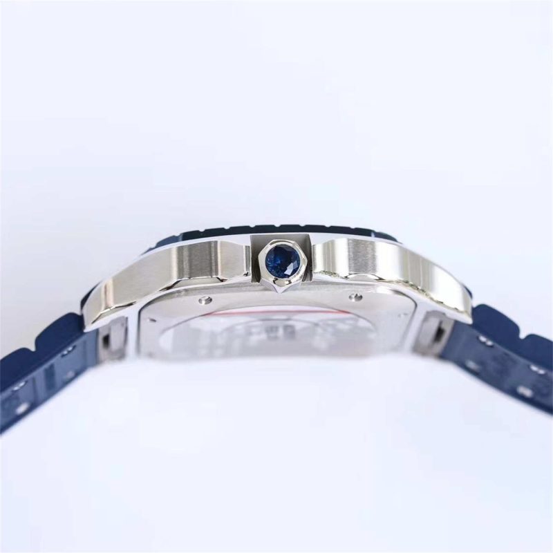 Cartier Santos de Cartier WSSA0047 Blue Rubber Strap 1:1 Replica Watch - Image 5