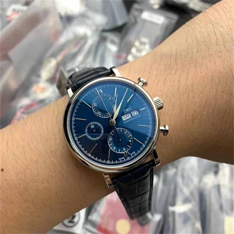 IWC Portofino Chronograph IW391036 7750 Blue Dial 1:1 Replica Dress Watch - Image 5