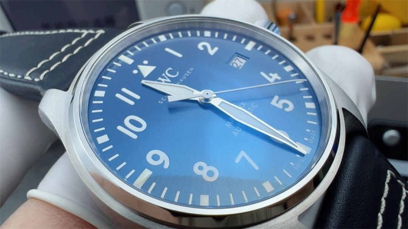 V7 IWC Mark XX Blue Dial Pilot Watch 1:1 Replica Homage - Image 5