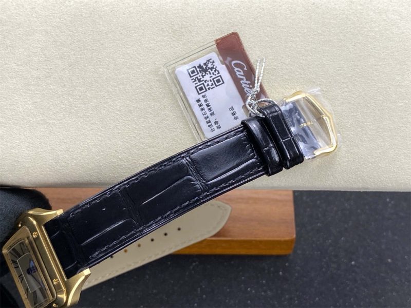 Cartier Santos Dumont XL Gold/White 1:1 Swiss Quartz Replica Watch - Image 6