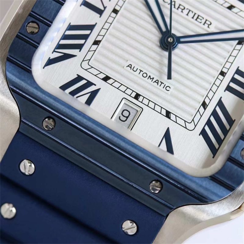 Cartier Santos de Cartier WSSA0047 Blue Rubber Strap 1:1 Replica Watch - Image 9