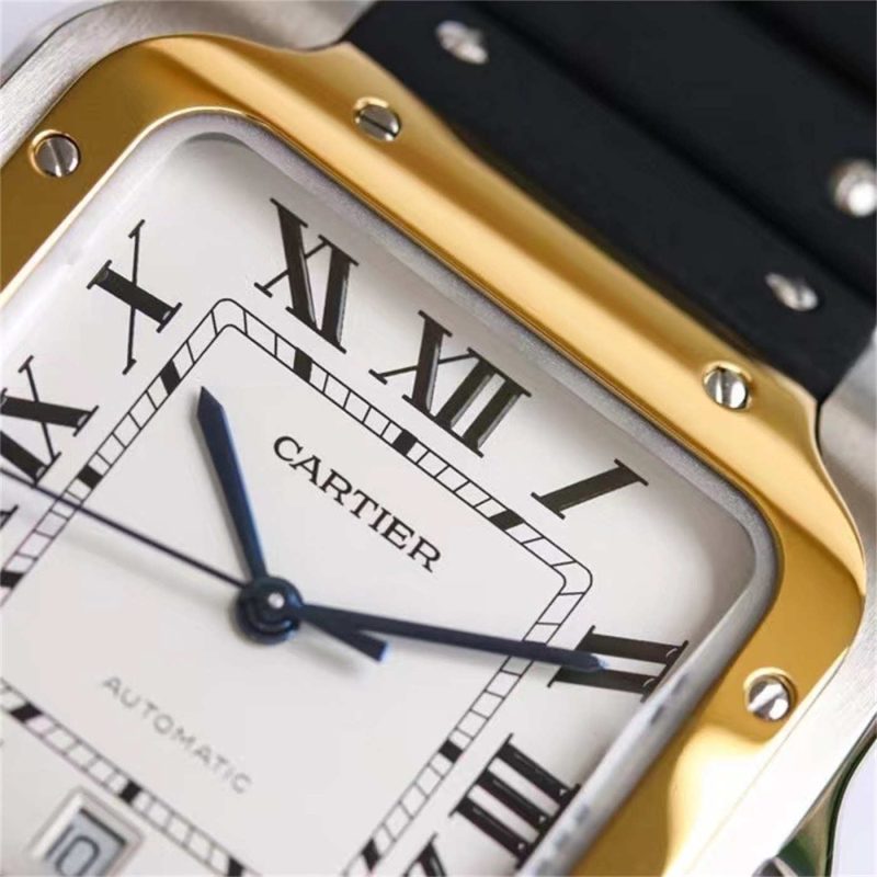 Cartier Santos de Cartier W2SA0009 Two Tone Rubber Strap 1:1 Replica by GF Factory - Image 9