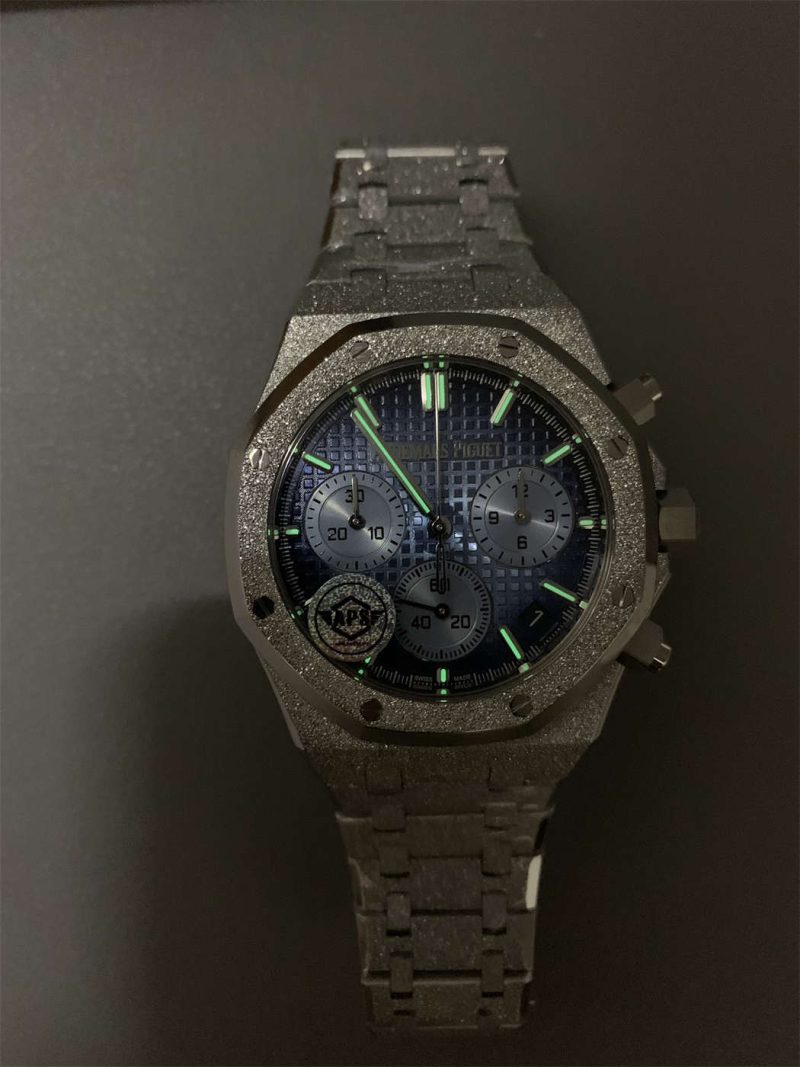 Royal Oak 26240BC.GG.1324BC.01 Blue Dial Frosted Gold Chronograph Replica - Image 9
