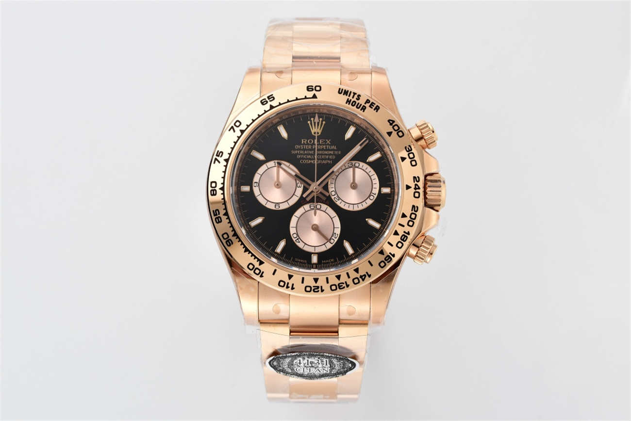 Rolex Daytona 126505 Rose Gold Replica - Black Dial 1:1 Homage