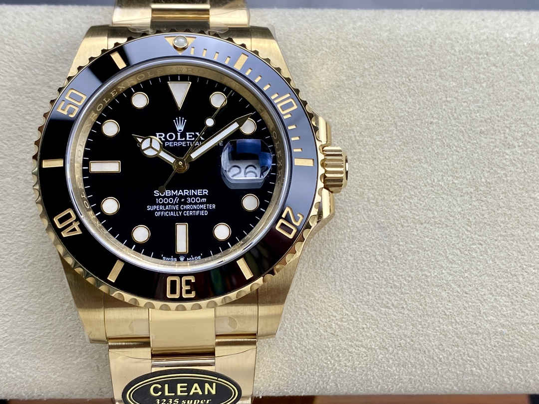 Rolex Submariner 126618LN Full Gold Black Dial 1:1 Replica