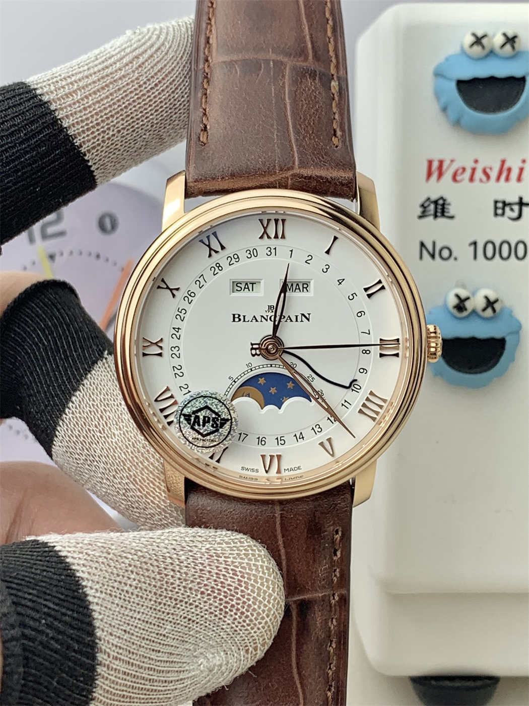 Blancpain Villeret 6654 Moonphase Rose Gold 1:1 Replica by APS Factory