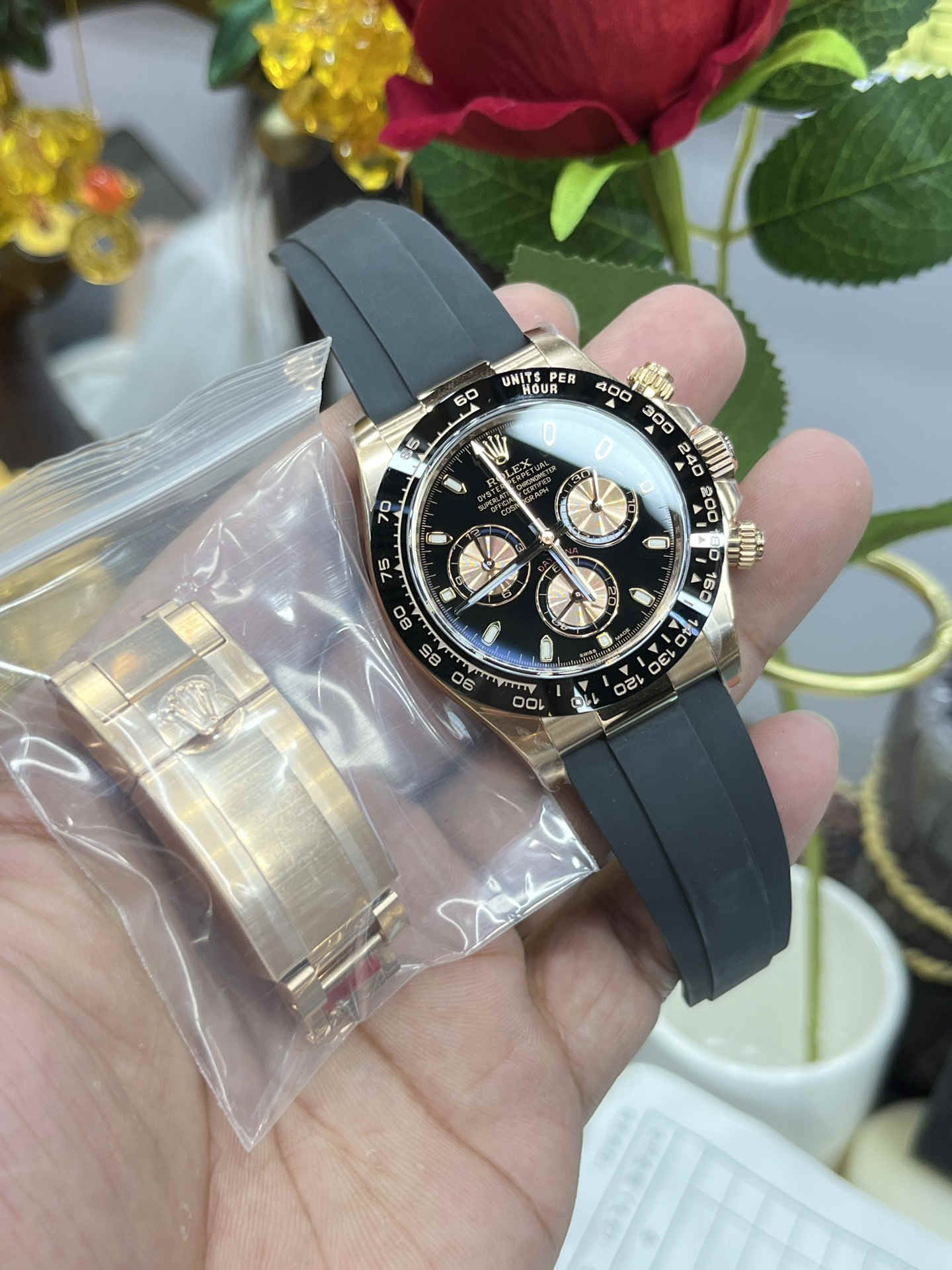 Clean Factory Rolex Daytona 116515LN Everose Gold Chronograph Replica