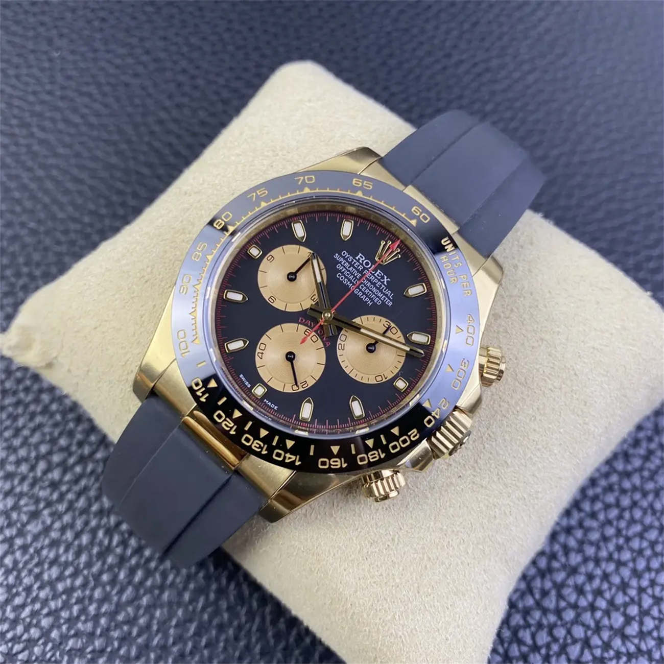 Clean Factory Rolex Daytona 116518LN Replica - John Mayer Gold Dial