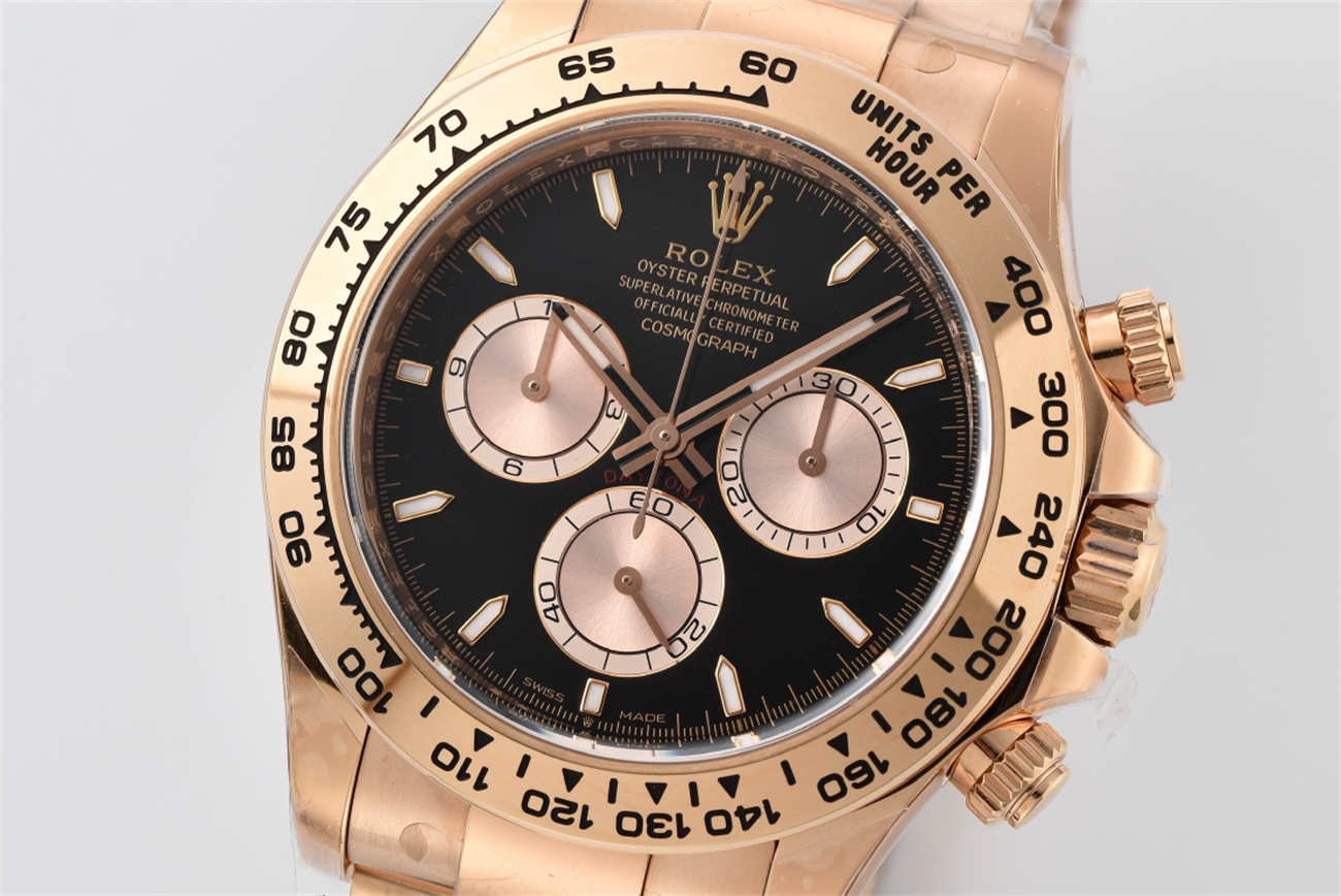 Rolex Daytona 126505 Rose Gold Replica - Black Dial 1:1 Homage