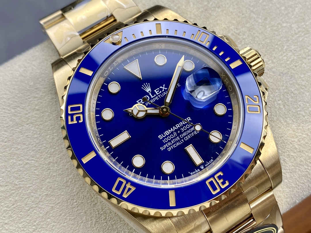 Clean Factory Rolex Submariner 126618LB – 41mm Full Gold Blue Replica