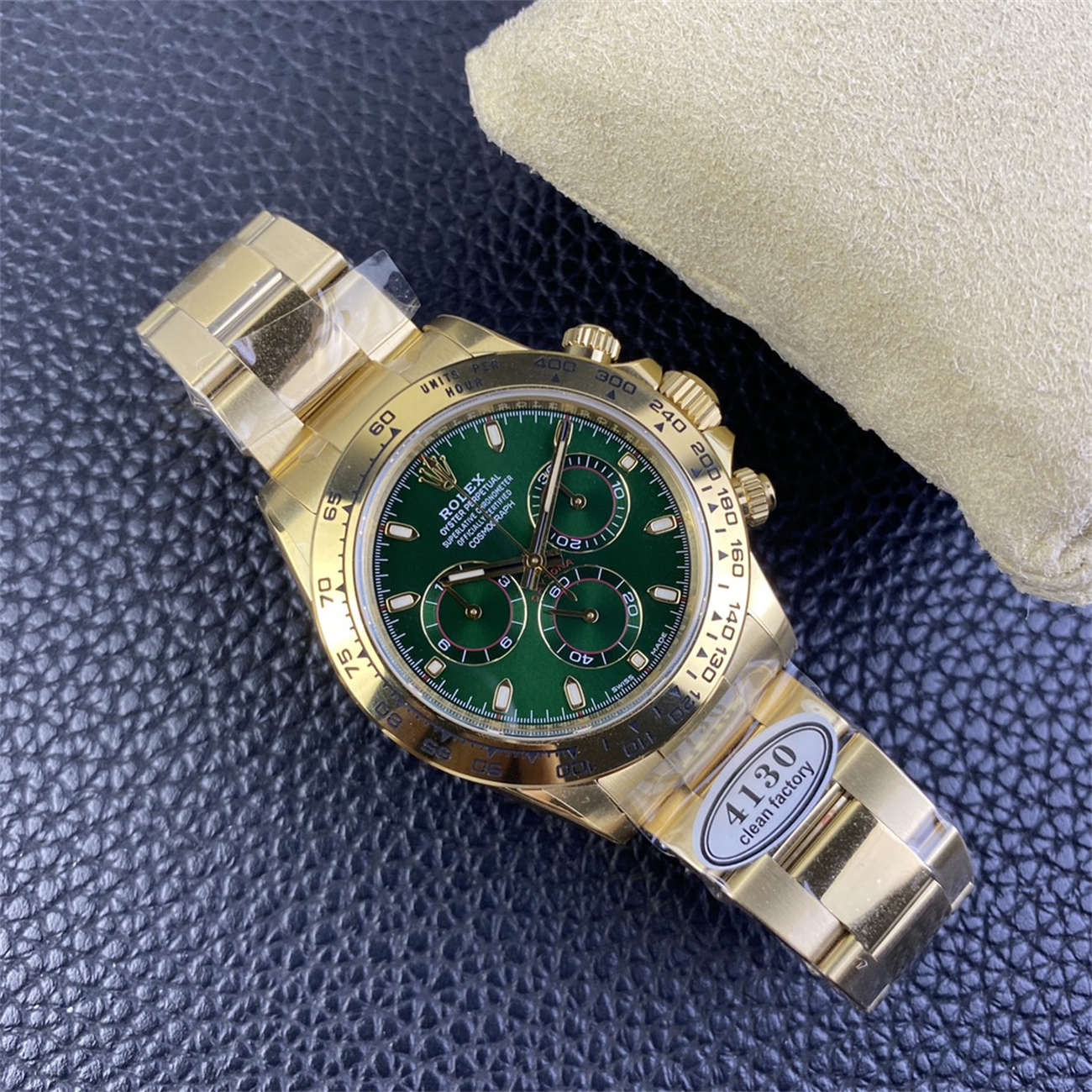 Rolex Daytona 116508 Green Dial Replica – Clean Factory Yellow Gold 4130