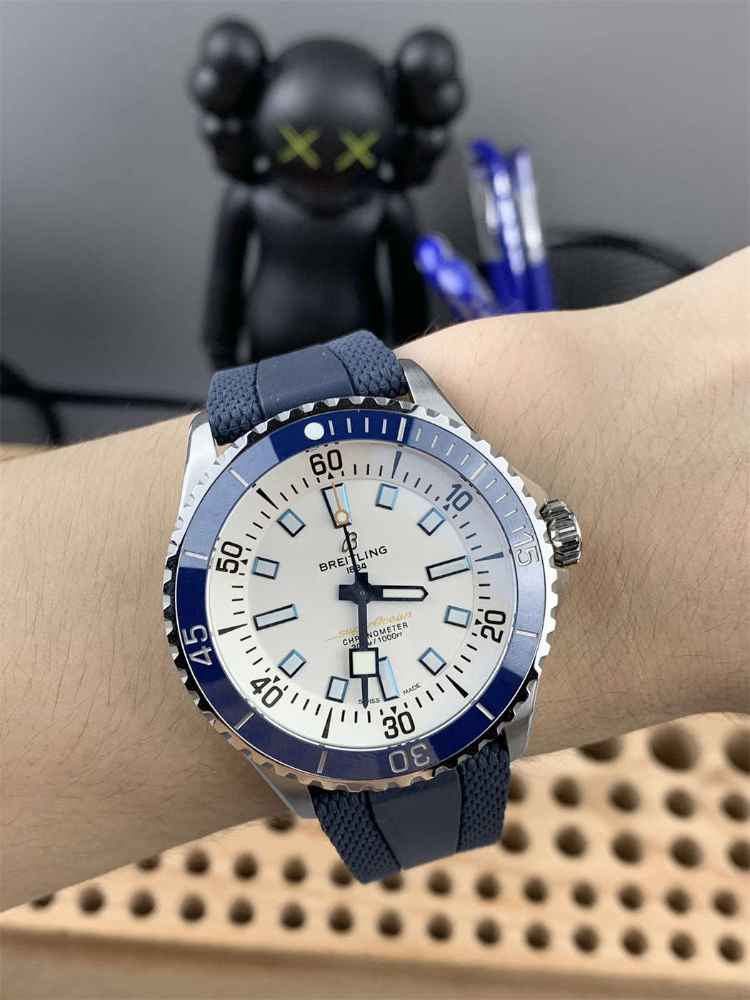 Breitling Superocean Automatic 42 Blue Bezel White Dial 1:1 Replica by BLS Factory