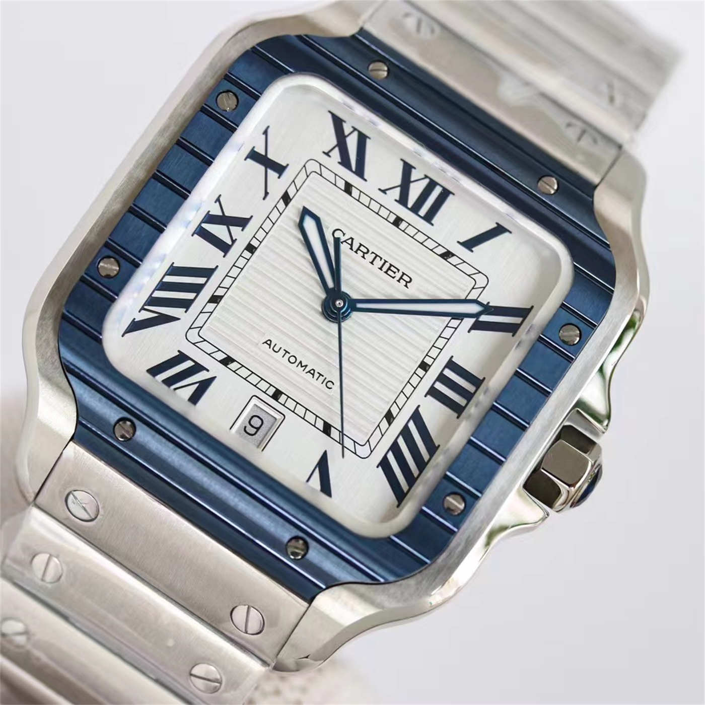 Cartier Santos de Cartier WSSA0047 Blue Bezel 1:1 Replica by GF Factory