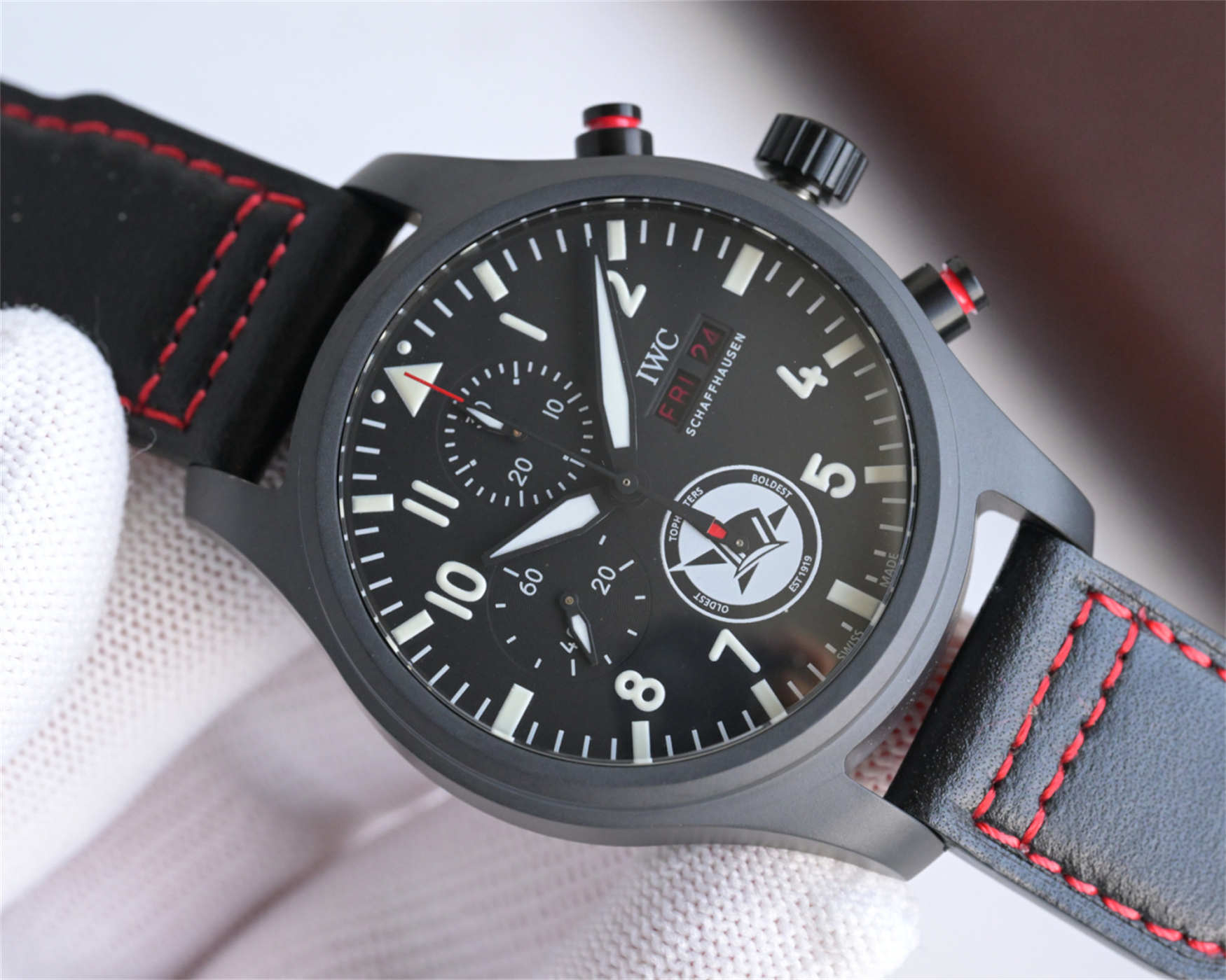 IWC Pilot’s Watch Chronograph Top Gun IW389108 1:1 Black Ceramic Replica by ZF