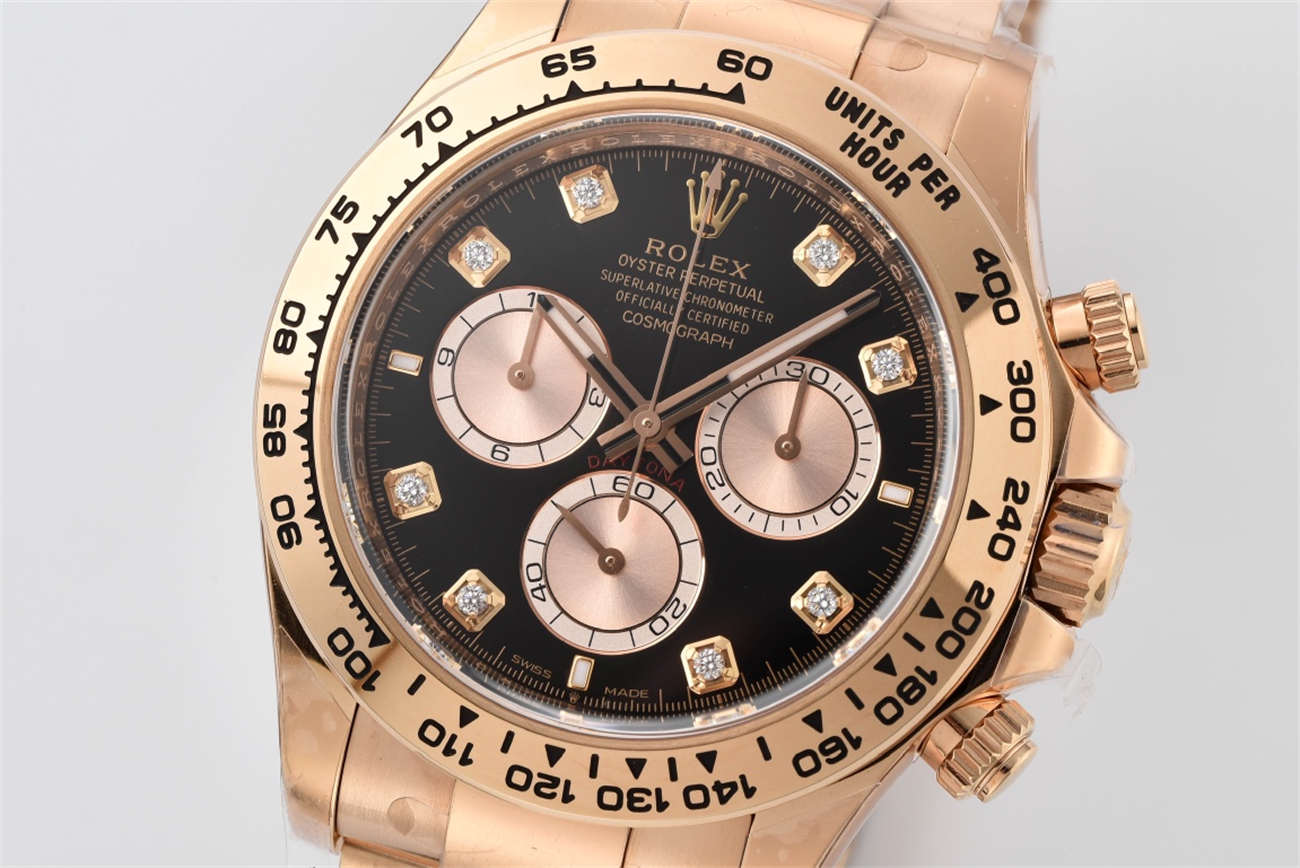 Clean Factory Rolex Daytona 126505 Diamond Dial Replica - Rose Gold (4131 Movement)