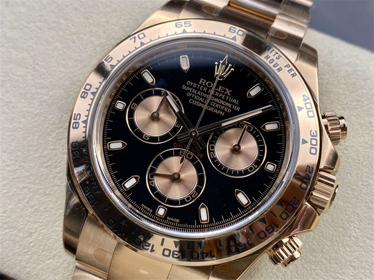 Rolex Daytona 116505 Everose Black Dial – Clean Factory 1:1 Replica