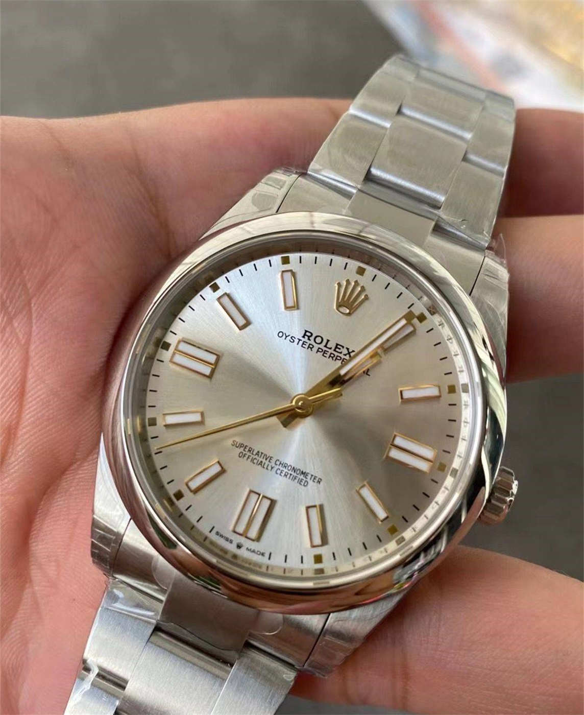 VS Factory Rolex Oyster Perpetual 41 Silver Dial Replica M124300-0001