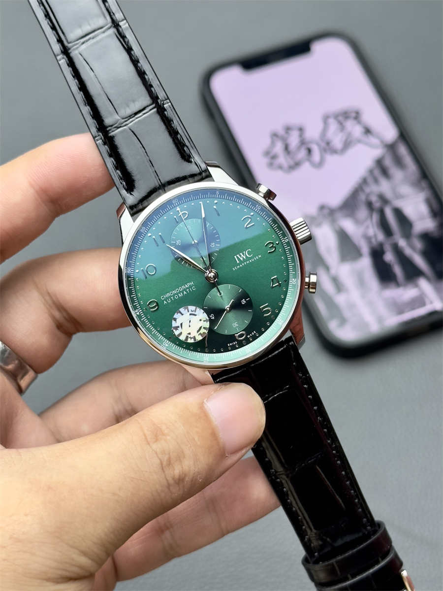 IWC Portugieser Chronograph IW371615 Green Dial 1:1 Replica by ZF Factory
