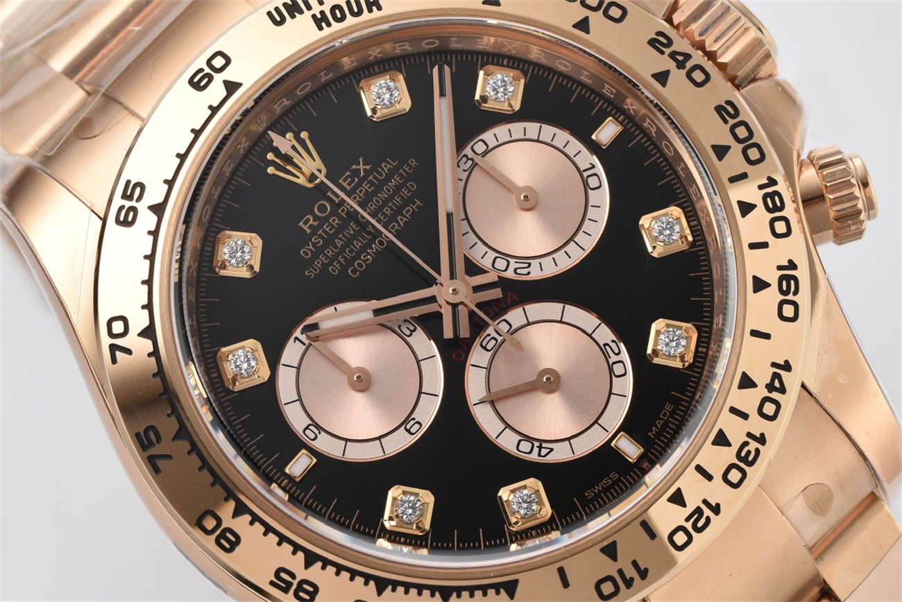 Clean Factory Rolex Daytona 126505 Diamond Dial Replica - Rose Gold (4131 Movement)