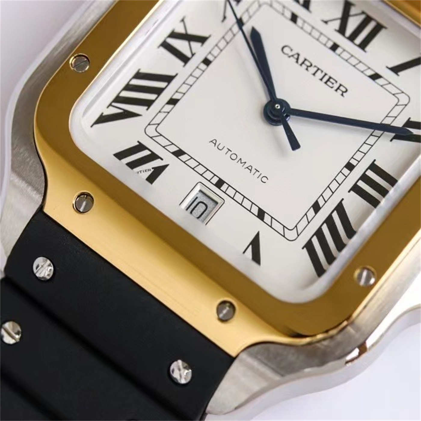 Cartier Santos de Cartier W2SA0009 Two Tone Rubber Strap 1:1 Replica by GF Factory