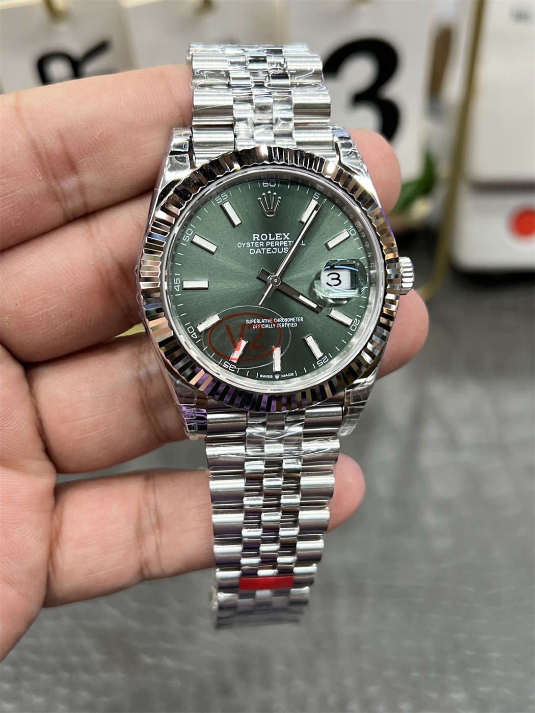 VS Factory Rolex Datejust 41 m126334-0028 Replica – Green Dial V2 Dandong 3235